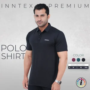Inntex Premium Solid Polo Shirt - Solid Black