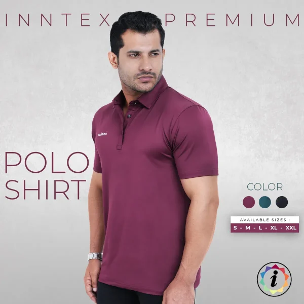 Inntex Premium Solid Polo Shirt - Solid Maroon